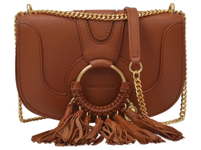 See by Chloé Hana Fringes Bag in Caramello Brown Leather  ref.312158