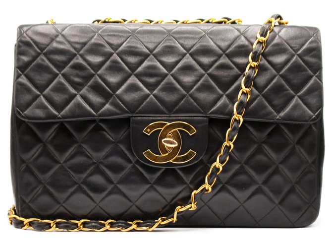 Chanel Jumbo Black Leather  ref.312173