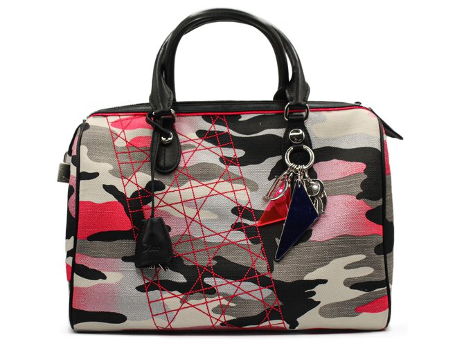 Dior Boston Bag Multicor Lona  ref.312174