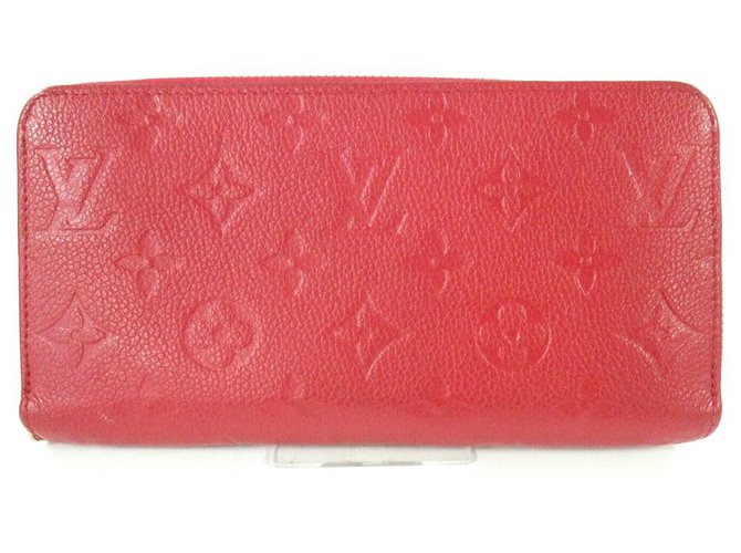 Louis Vuitton Zippy Wallet Cuir Rouge  ref.312235