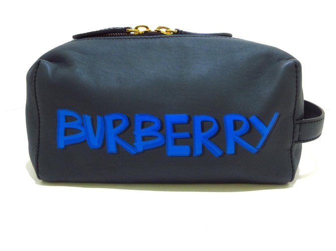 Burberry clutch bag Blue Leather  ref.312274