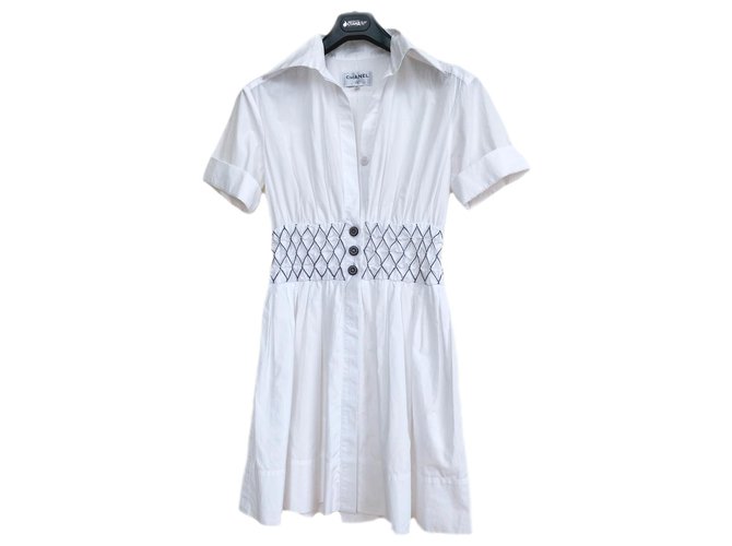 Chanel La pausa 2019 Cruise Dress White Cotton  ref.312354