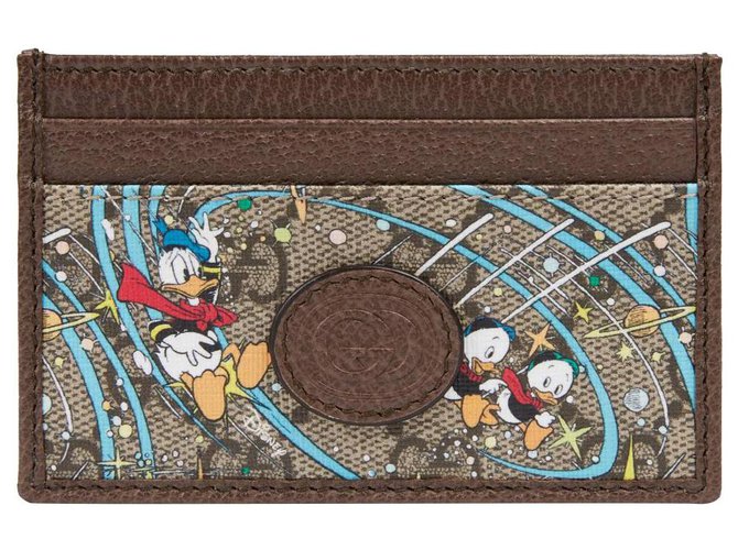 Gucci x Disney card holder Brown Leather  ref.312360
