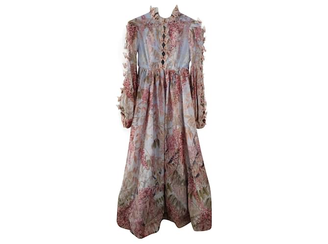 Zimmermann Zimmerman dress botánica butterfly Multicolor Lino  ref.312372