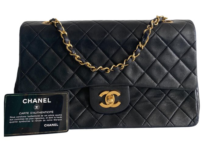 Classique Chanel Timeless Cuir Noir  ref.312408