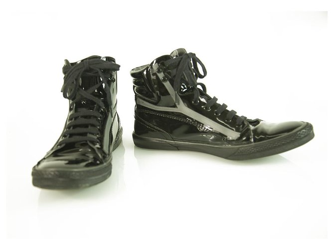 Mens Shoes Trainers High-top trainers Saint Laurent Leather High-top Sneakers in Black for Men 