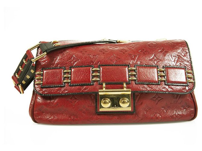 Louis Vuitton Cerise Red Monogram Empreinte Leather My Deer Rebble Rubel Bag Dark red  ref.312528