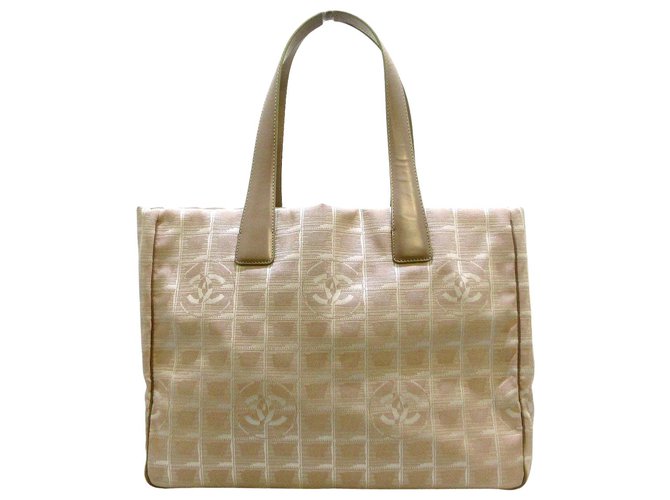 Sac cabas Chanel Synthétique Beige  ref.312596