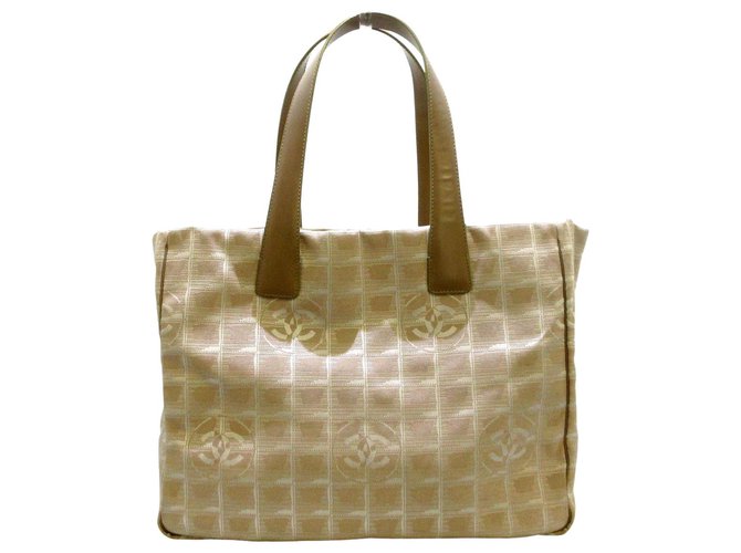 Sac cabas Chanel Synthétique Beige  ref.312598