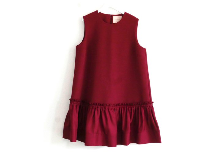 Roksanda Tanaga Shift Dress Dark red Silk  ref.312633