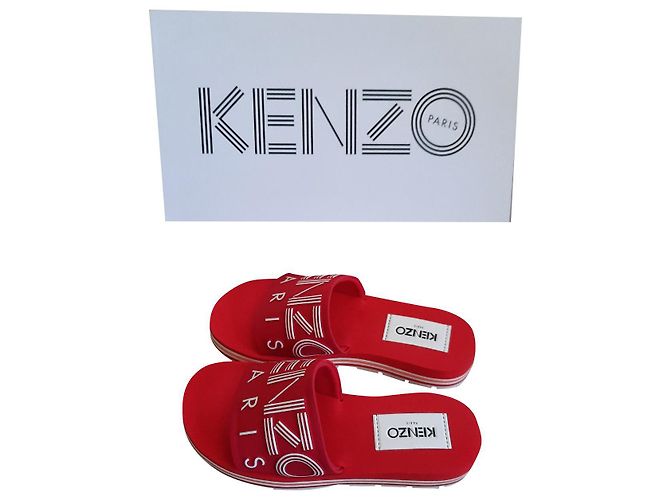 Kenzo Red Rubber Sandals