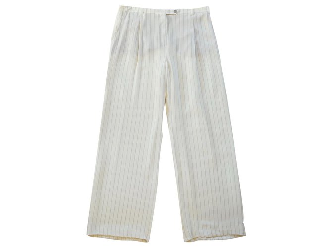 Hermès Pants, leggings White Silk ref.312643 - Joli Closet