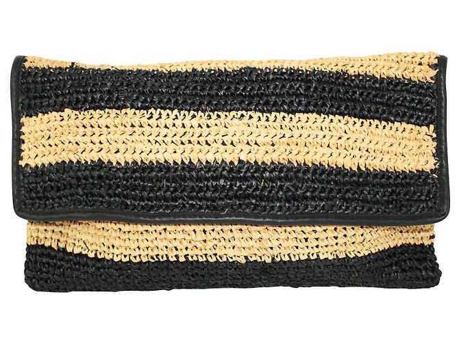 Maje Pochette in rafia morbida