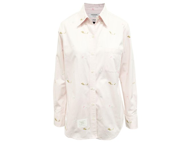 Thom Browne Pink Shirt with Embroidery Cotton  ref.312709