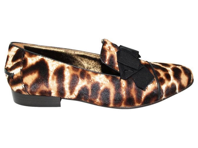 Lanvin Leopard Print Loafers Leather  ref.312730