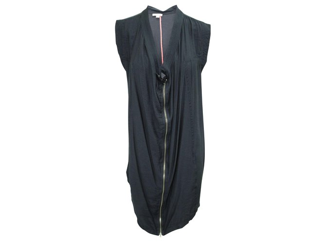 Dkny Navy Blue Shift Dress with Zipper at front Rayon Cellulose fibre  ref.312757