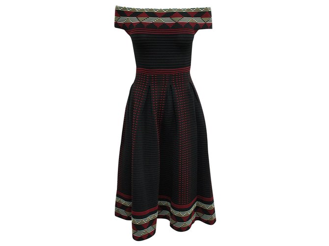 Shoulder Dress Black Viscose 