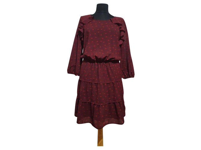 Ba&Sh Dresses Multiple colors Dark red Polyester Elastane  ref.312815