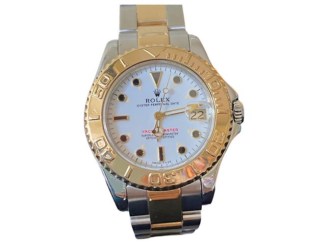 Rolex Yacht-Master 168623 Automatic Gold and Steel Prata Amarelo