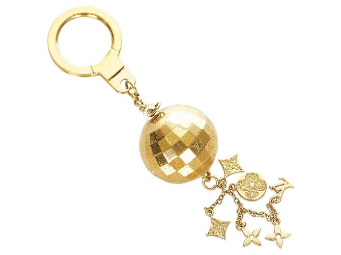 Louis Vuitton Inventeur Mirror Keychain Metal Gold