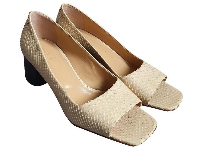 Aeyde Heels Ecru Leather Size 37