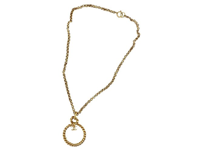 Chanel vintage long necklace 1995 Gold hardware Metal  ref.313615