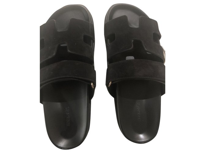 Hermès Cyprus sandals Black Suede  ref.313652