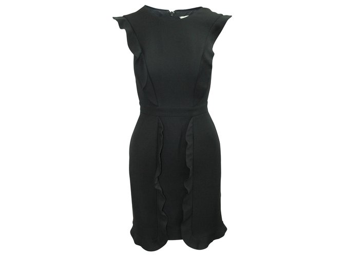 Fendi Vestitino nero con volant sul davanti Lana ref.313739 - Joli Closet