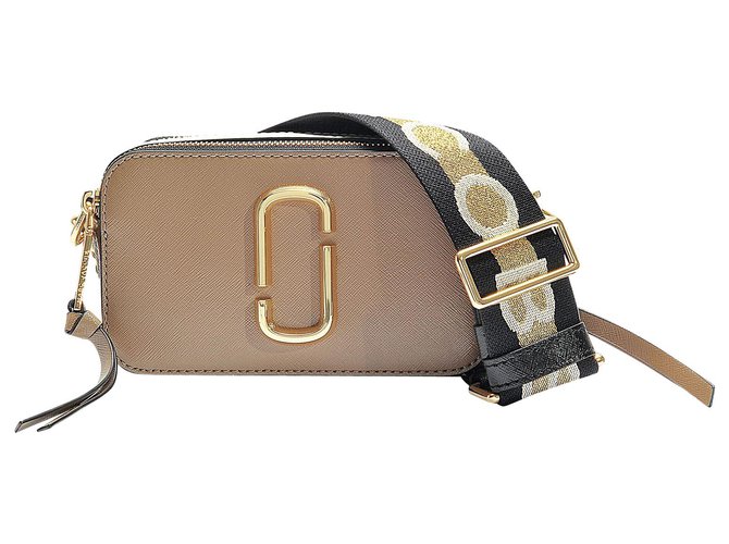 Marc Jacobs Snapshot Bag in Brown Leather Beige  ref.313810