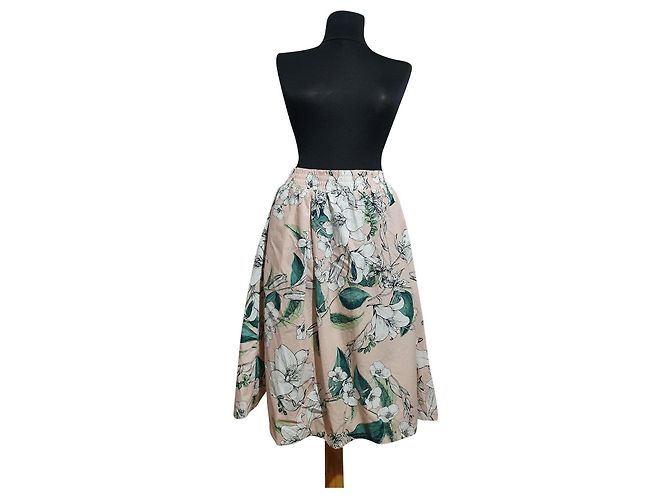 Cynthia Rowley Midirock aus Baumwolle mit Blumenmuster Mehrfarben