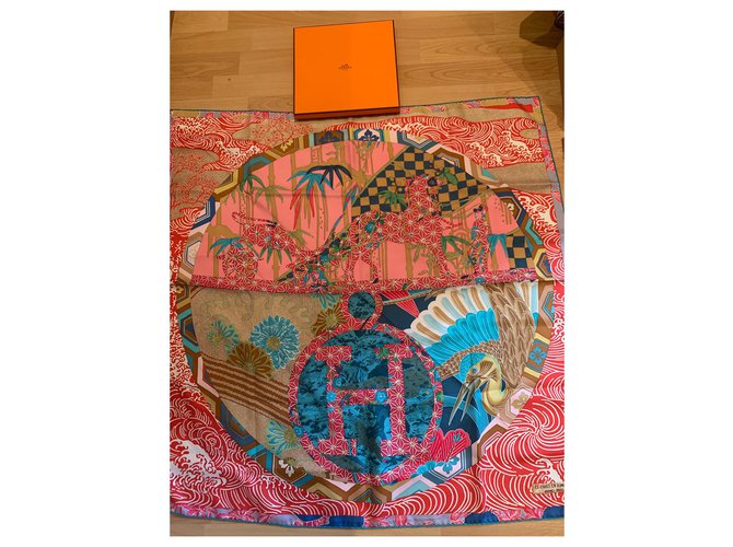 Hermès Ex libris in kimono Multicolore Seta  ref.314240