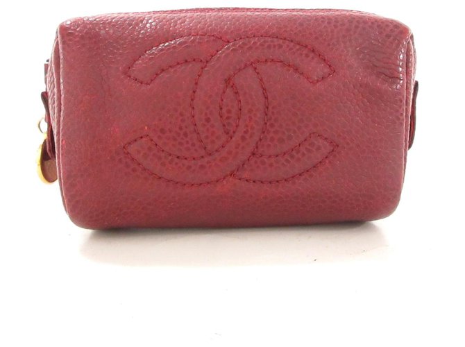 Chanel clutch bag Red Leather  ref.314281
