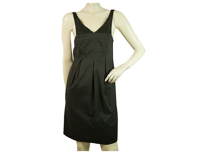 BCBG Max Azria Black Crochet Knit Bust Straps Mini-Länge Kleidergröße 0 Schwarz