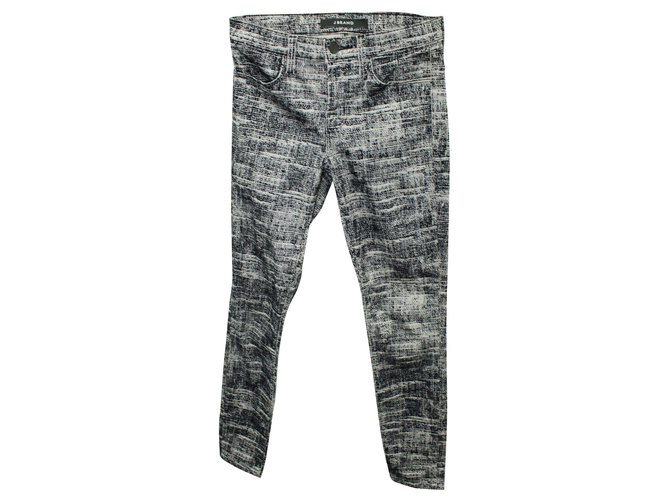 J Brand Black and white pants Cotton  ref.314586