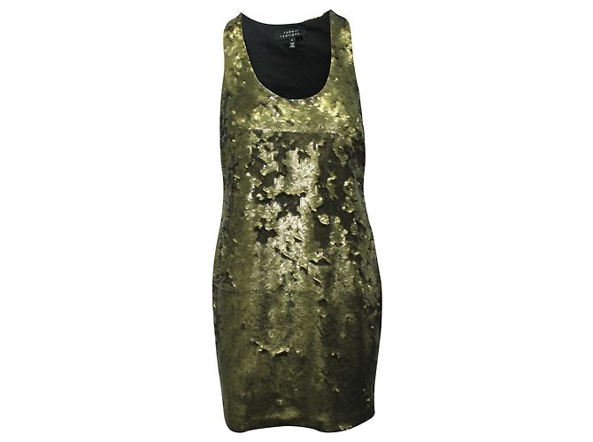Robert Rodriguez Goldenes Paillettenkleid Metallisch