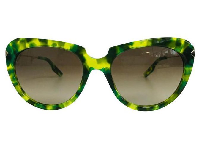 Alexander Mcqueen Oculos escuros Verde claro Acetato  ref.314922