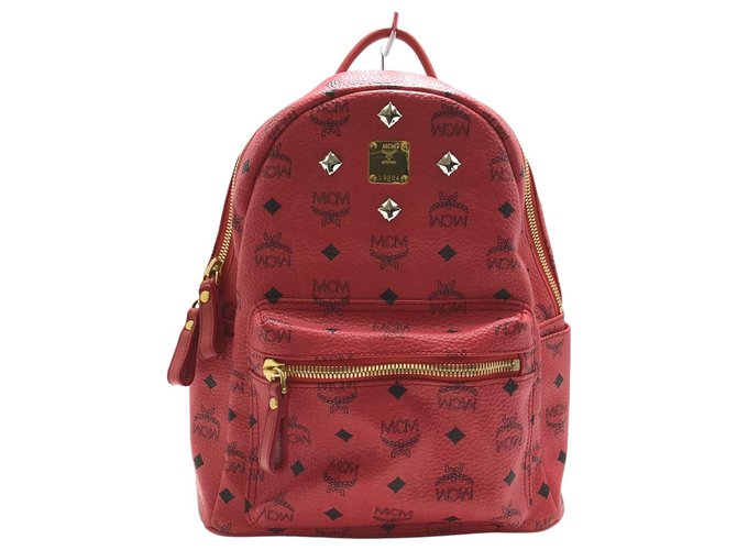 Authentic MCM Burgundy Stark Visetos Small Backpack – Paris Station Shop