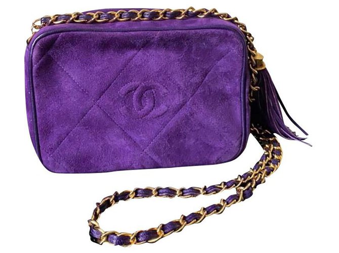 Chanel Extremely Rare Camera Bag Purple Suede  ref.315147