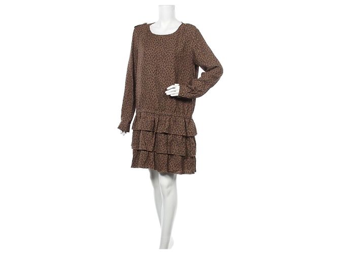 Maison Scotch Kleid Braun Polyester XL