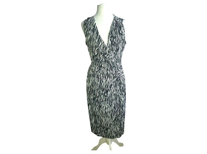 Ghost London Ghost dress in black and white Viscose  ref.315226