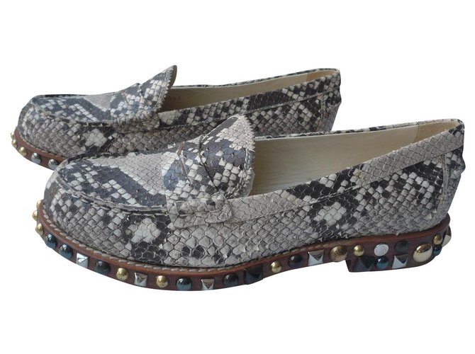 LOUIS VUITTON Python T loafers39 IT very good condition Beige  ref.315229