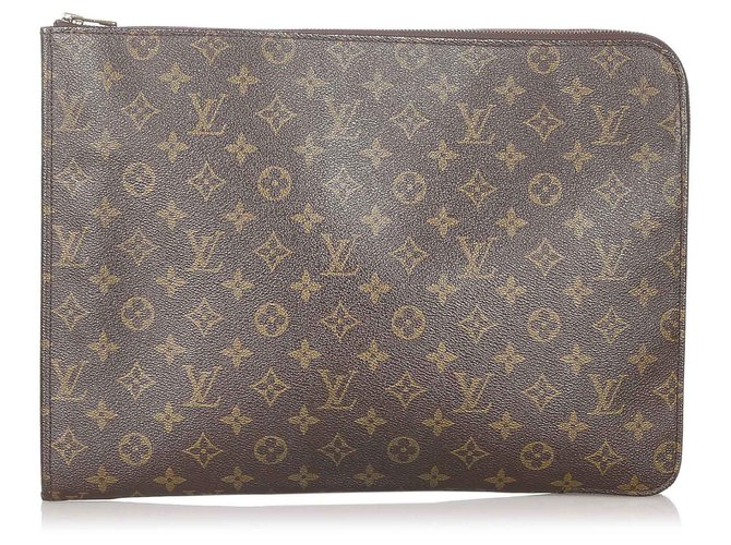 Louis Vuitton Brown Monogram Poche Documents Portfolio Cloth  ref.315296
