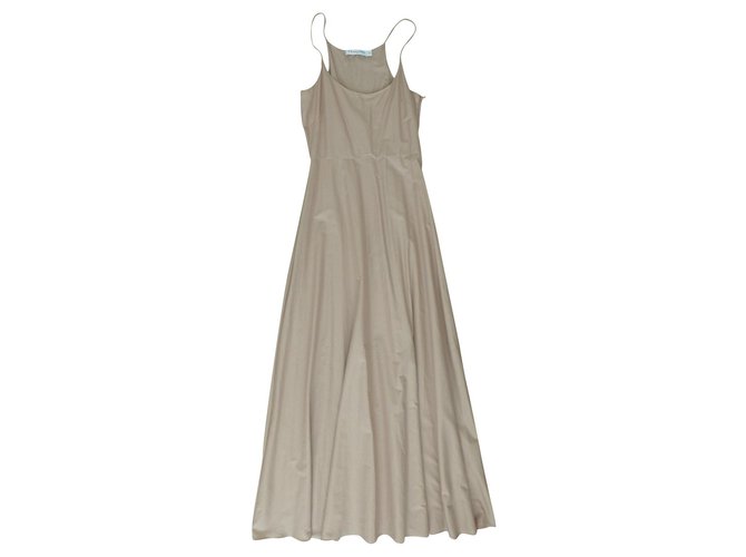 Christian Dior Maxi Dress Beige Cotton  ref.315410