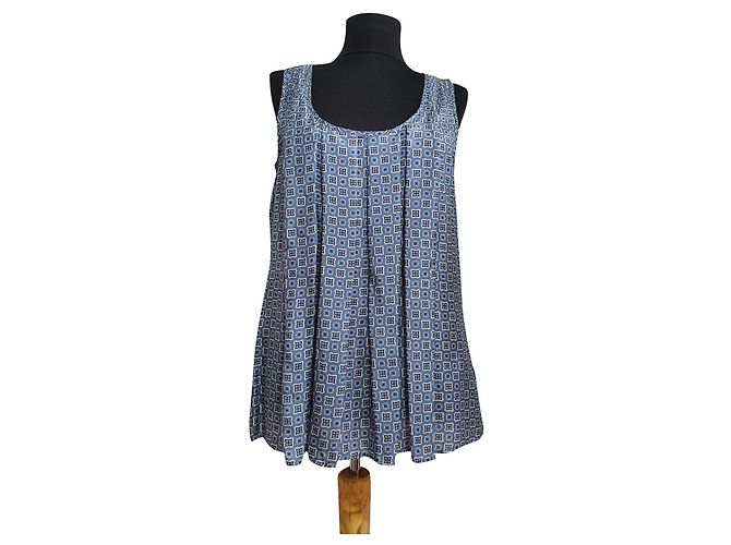 Canotta in seta blu Massimo Dutti