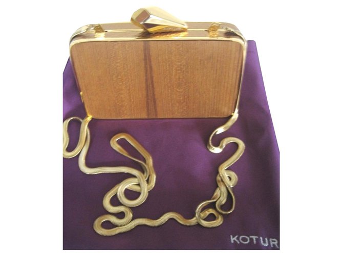 Kotur Rosewood Joret Brown Gold hardware Exotic leather  ref.315503