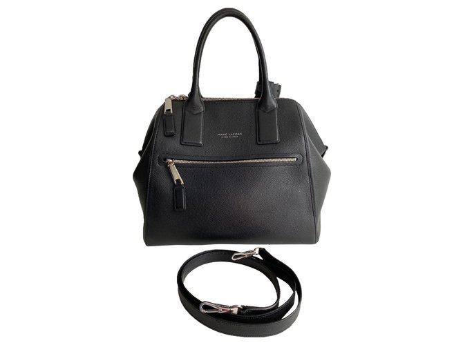 Marc Jacobs Bolsa anônima média Preto Couro  ref.315521