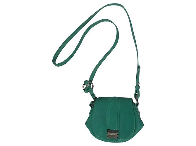 Mini bolsa Diesel de couro verde