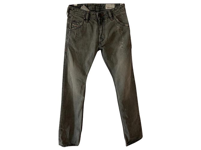 Jean Diesel Slim Gris Coton Garçon 8 ans