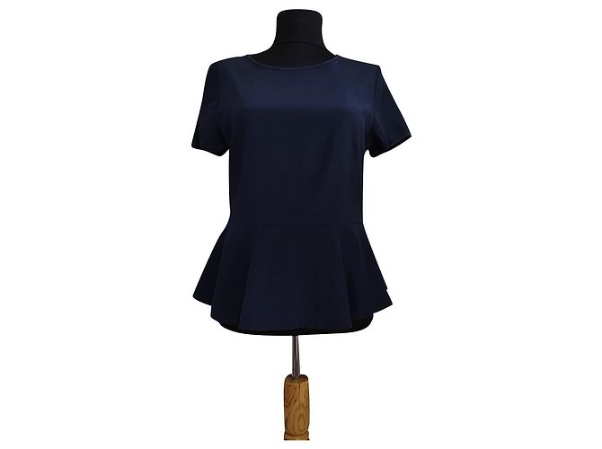 Blusa DKNY in seta blu navy