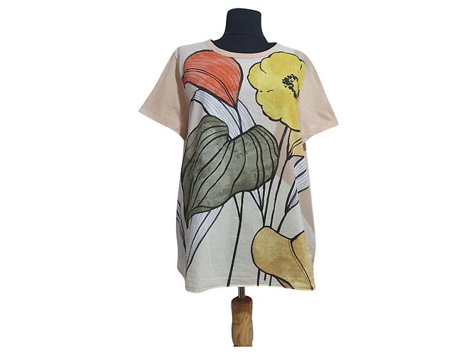 T-shirt in cotone floreale Luisa Cerano Multicolore